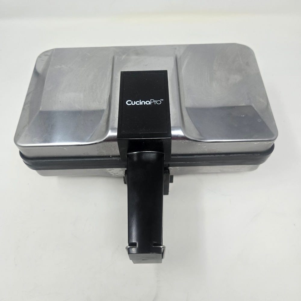 CucinaPro Piccolo Pizzelle Baker 220-03 Polished Stainless Steel 4 Mini Cookies